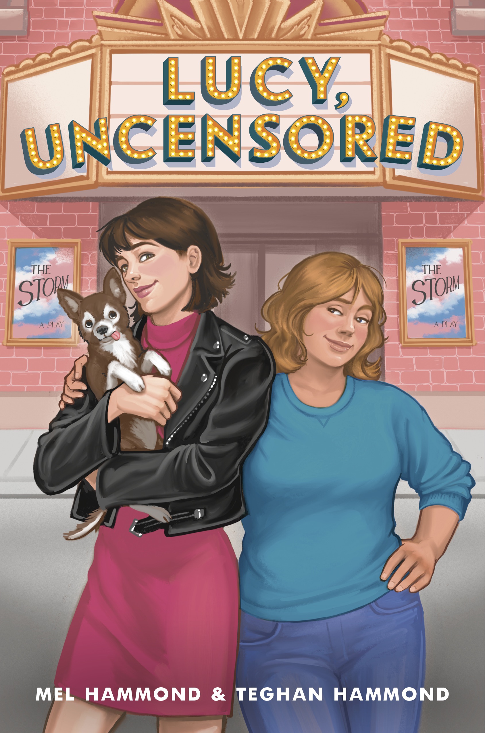 Cover for Lucy, Uncensored, featuring two teenage girls in front of a theater marquee