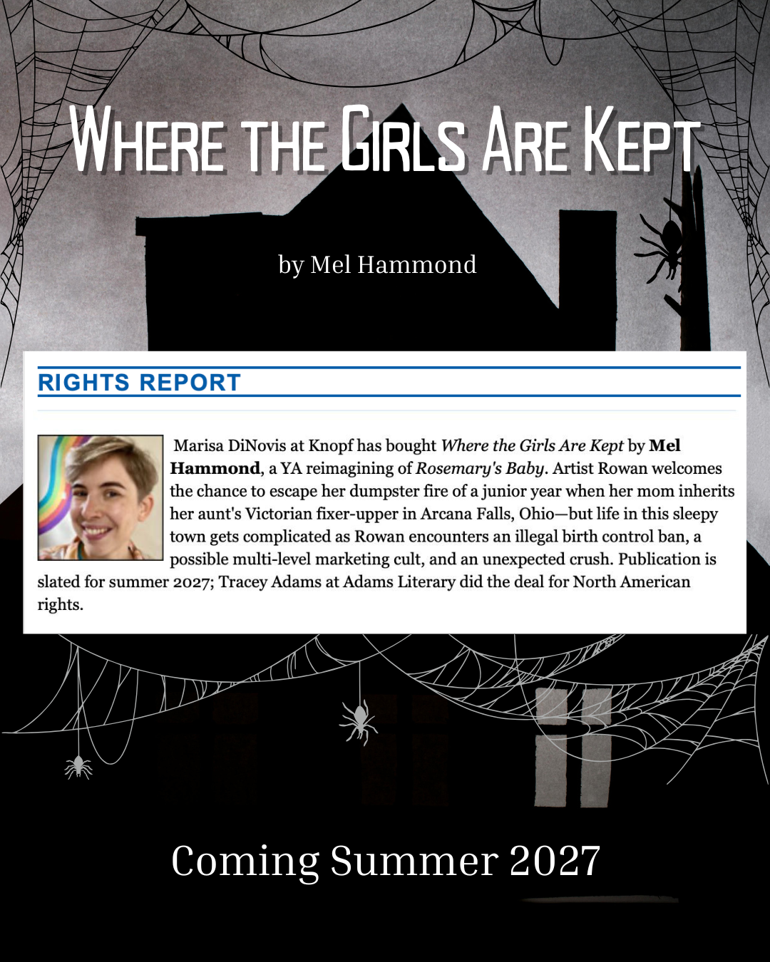 A rights report on a haunted house background