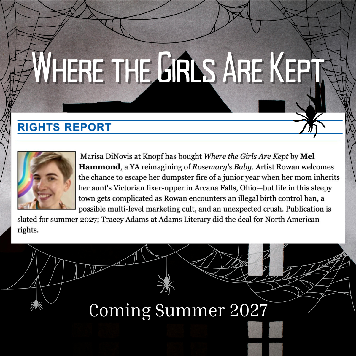 A rights report on a haunted house background